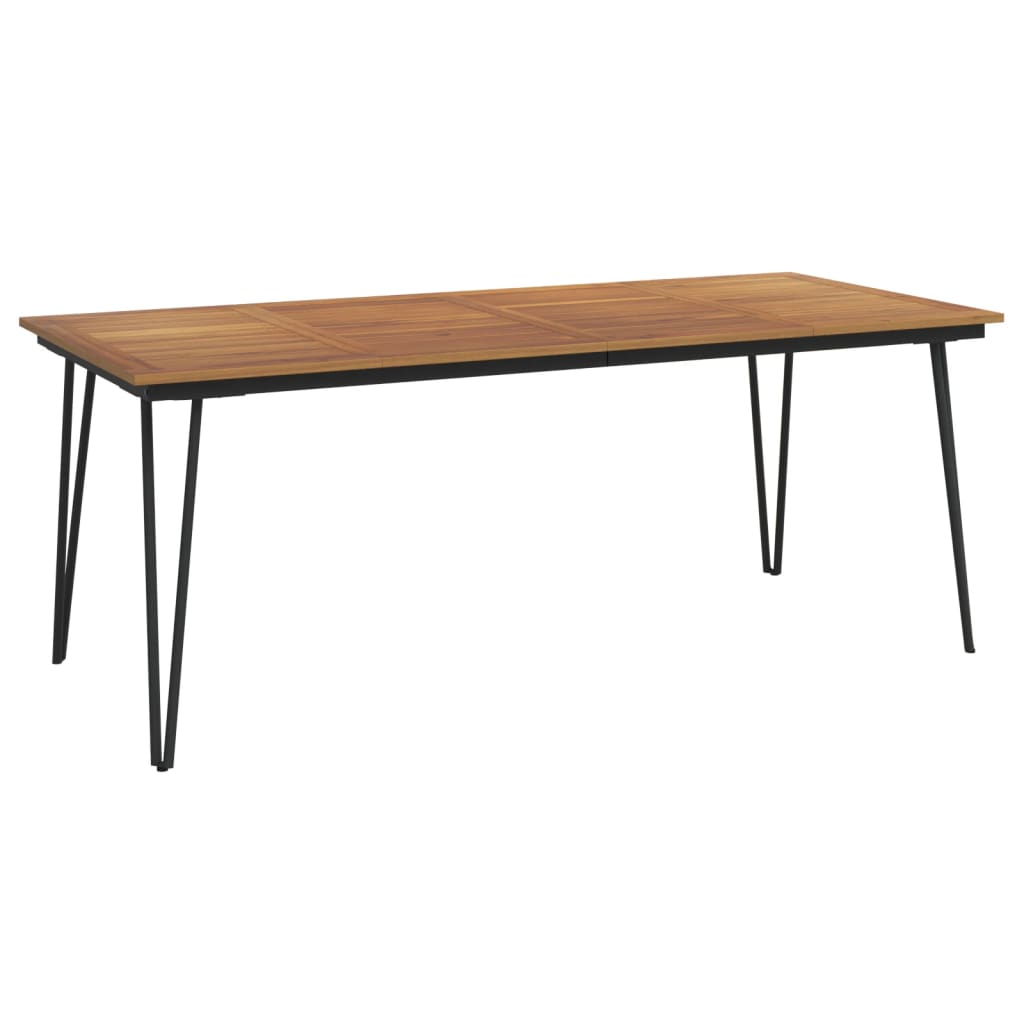 Tavolo Giardino con Gambe Forcella 200x90x75 cm Massello Acacia