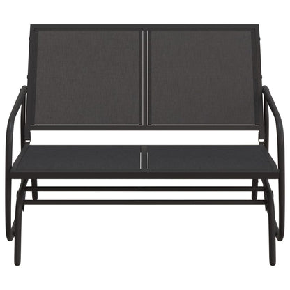 Panca Glider Giardino Nera 120,5x76x86,5 cm Textilene e Acciaio