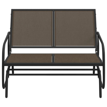 Panca Glider Giardino Marrone 120,5x76x86,5cm Textilene Acciaio