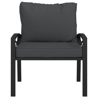Sedia da Giardino con Cuscini Grigi 68x76x79 cm Acciaio