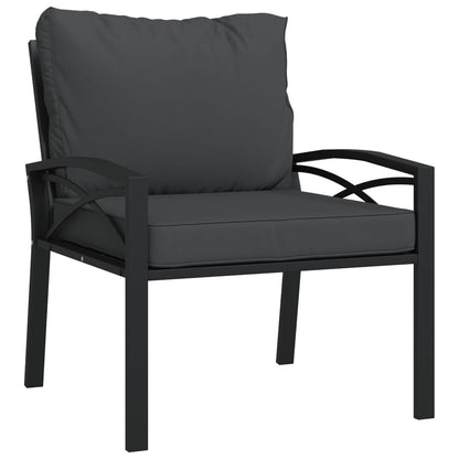 Sedie da Giardino con Cuscini Grigi 2pz 68x76x79 cm Acciaio