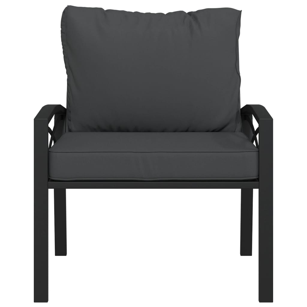 Sedie da Giardino con Cuscini Grigi 2pz 68x76x79 cm Acciaio