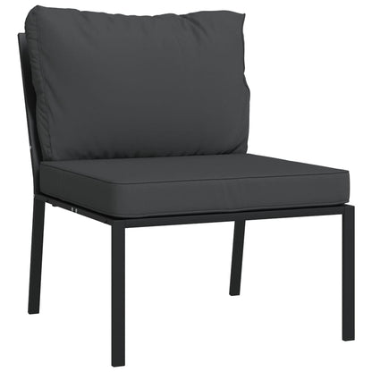 Sedie da Giardino con Cuscini Grigi 2pz 60x74x79 cm Acciaio
