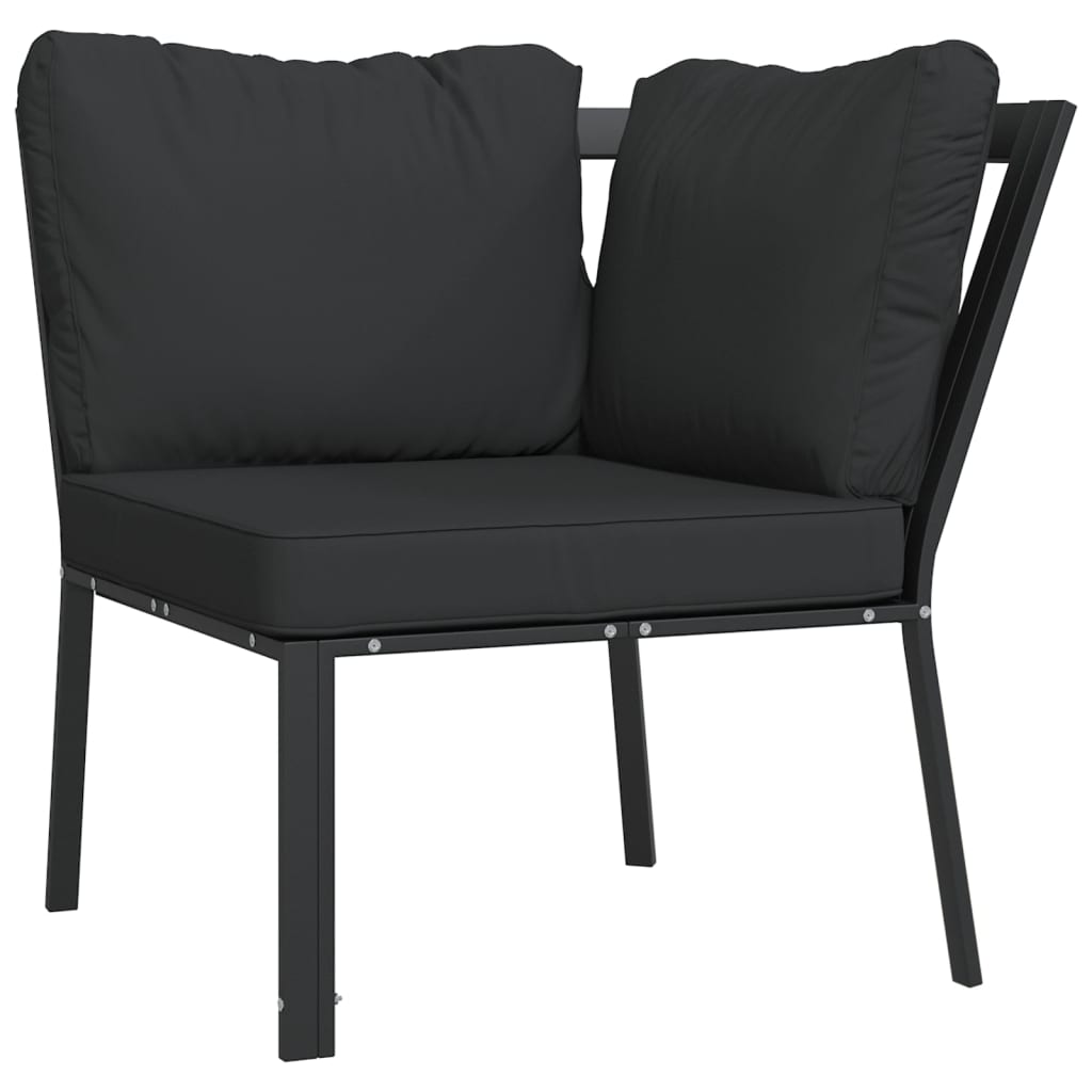 Sedia da Giardino con Cuscini Grigi 76x76x79 cm Acciaio