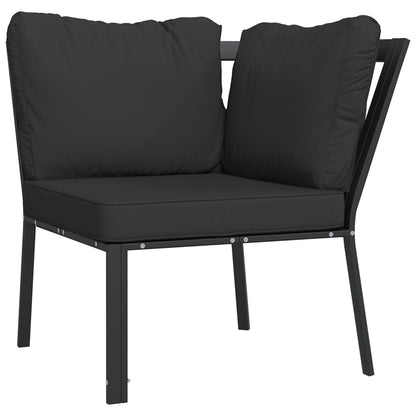 Sedia da Giardino con Cuscini Grigi 76x76x79 cm Acciaio