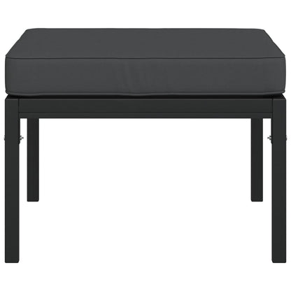 Poggiapiedi Giardino con Cuscini Grigi 2pz 60x60x35 cm Acciaio