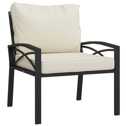 Sedia da Giardino con Cuscini Sabbia 68x76x79 cm Acciaio