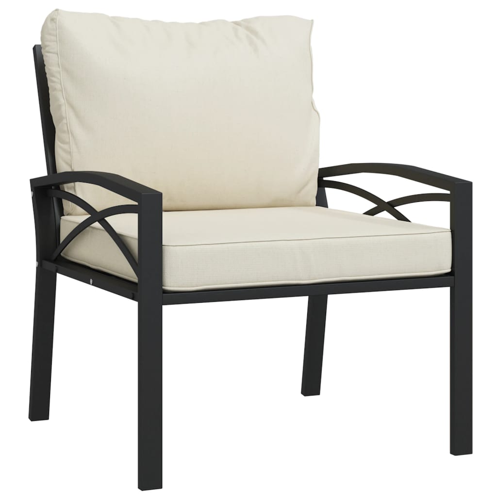 Sedie da Giardino con Cuscini Sabbia 2pz 68x76x79 cm Acciaio
