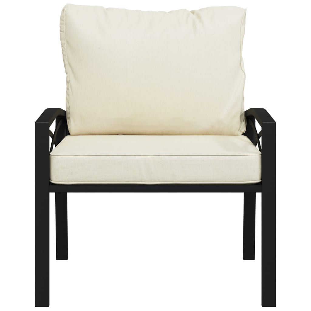 Sedie da Giardino con Cuscini Sabbia 2pz 68x76x79 cm Acciaio