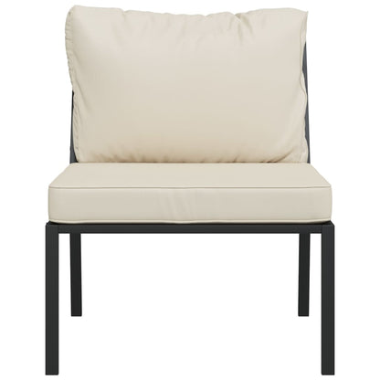Sedie da Giardino con Cuscini Sabbia 2pz 60x74x79 cm Acciaio