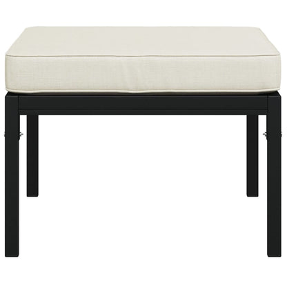 Poggiapiedi Giardino con Cuscini Sabbia 2pz 60x60x35 cm Acciaio