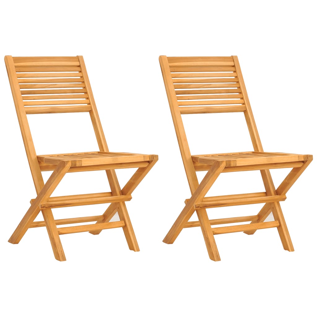 Sedie da Giardino Pieghevoli 2pz 47x62x90cm Legno Massello Teak