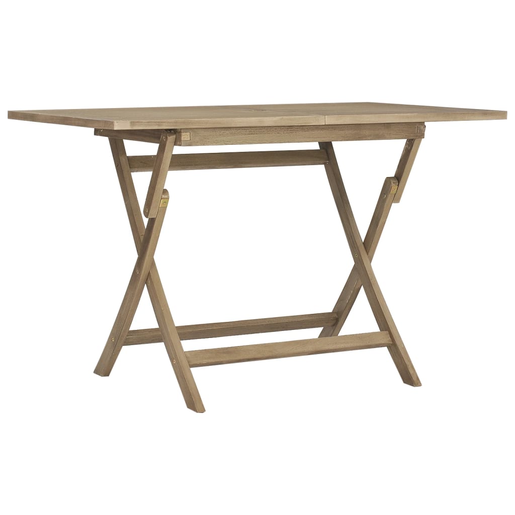 Tavolo da Giardino Pieghevole Grigio120x70x75 cm Massello Teak