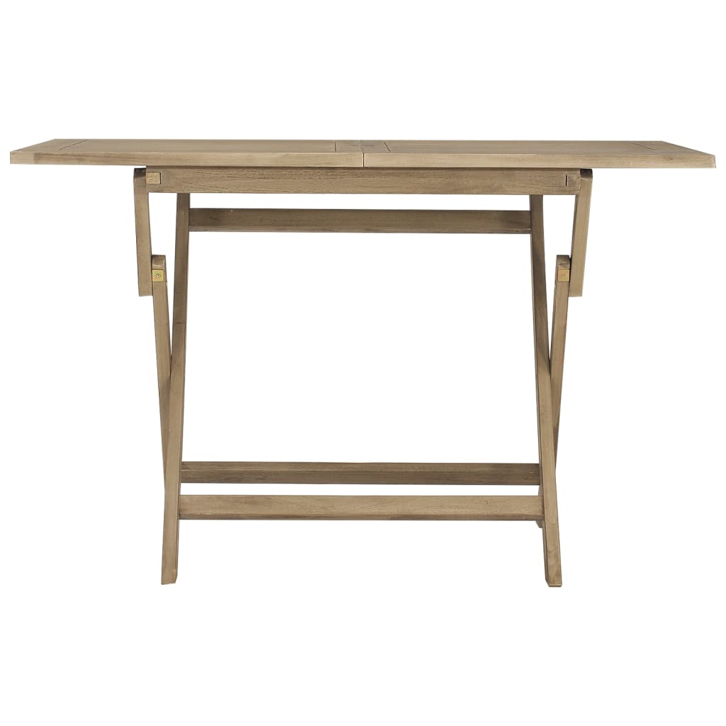 Tavolo da Giardino Pieghevole Grigio120x70x75 cm Massello Teak