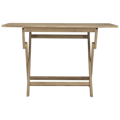 Tavolo da Giardino Pieghevole Grigio120x70x75 cm Massello Teak
