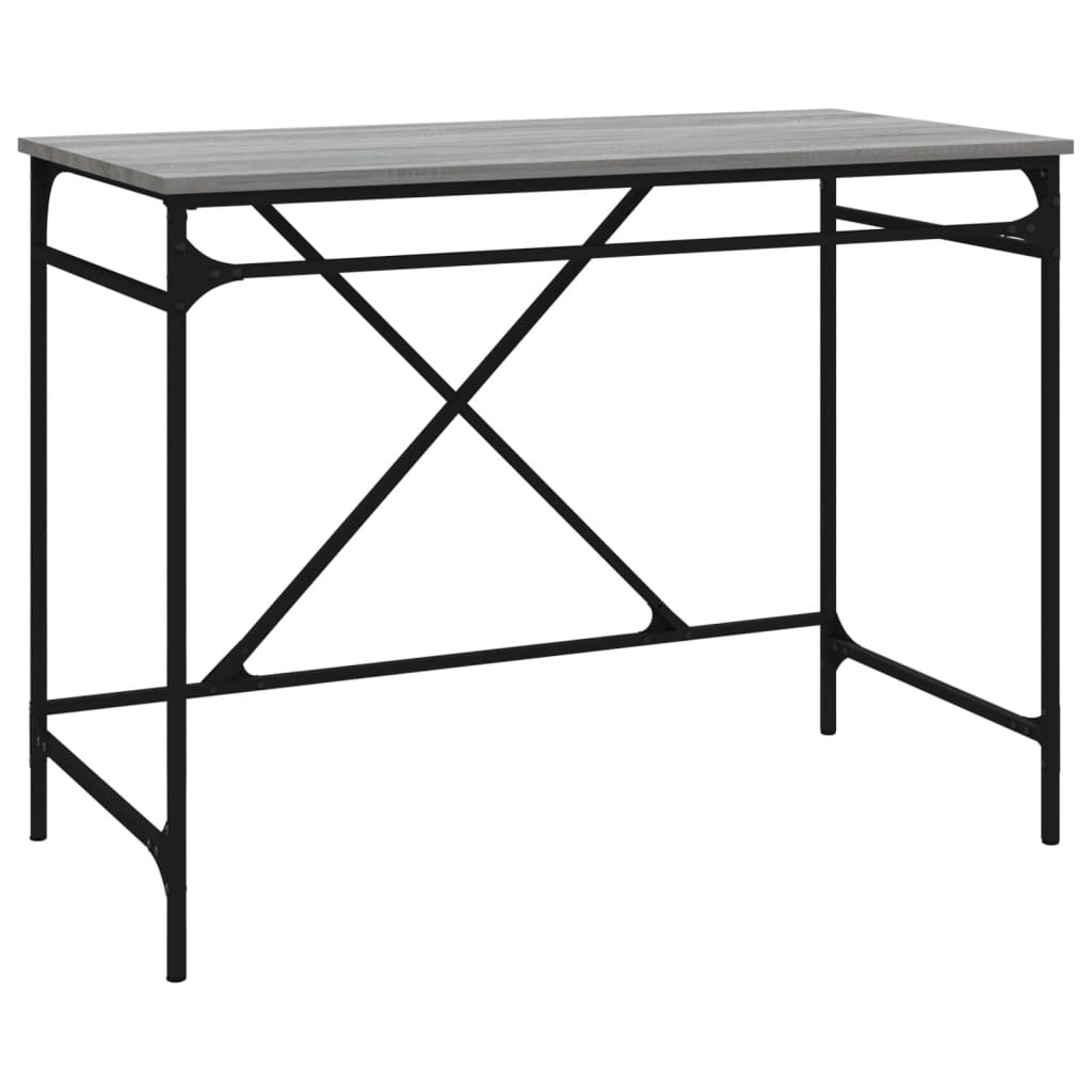 Scrivania Grigio Sonoma 100x50x75 cm Legno Multistrato e Ferro