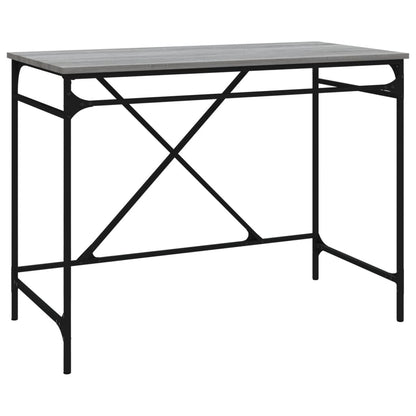 Scrivania Grigio Sonoma 100x50x75 cm Legno Multistrato e Ferro