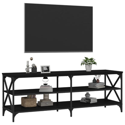 Mobile Porta TV Nero 140x40x50 cm in Legno Multistrato
