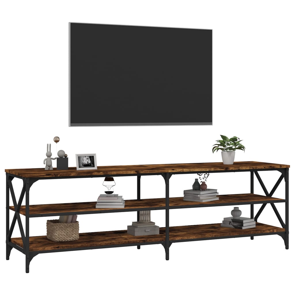 Mobile TV Rovere Fumo 160x40x50 cm in Legno Multistrato
