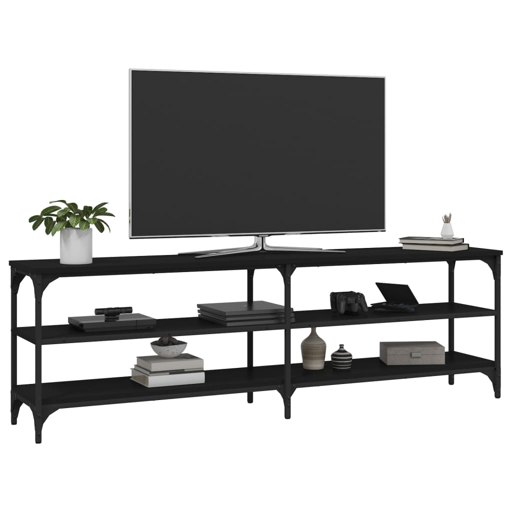 Mobile Porta TV Nero 160x30x50 cm in Legno Multistrato