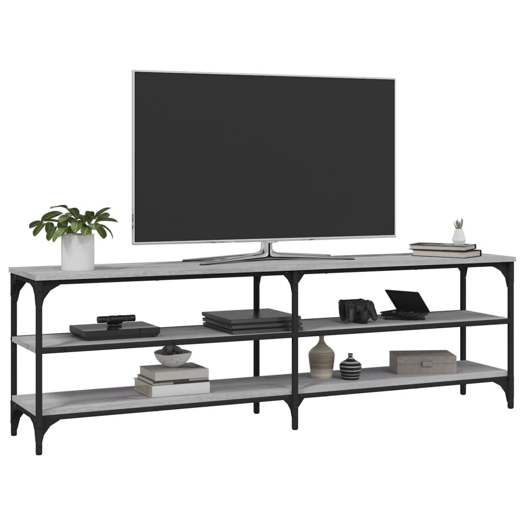 Mobile Porta TV Grigio Sonoma 160x30x50 cm in Legno Multistrato