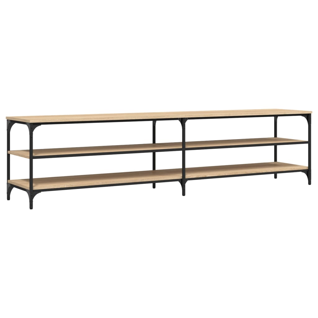 Mobile TV Rovere Sonoma 200x30x50cm Legno Multistrato e Metallo