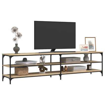 Mobile TV Rovere Sonoma 200x30x50cm Legno Multistrato e Metallo