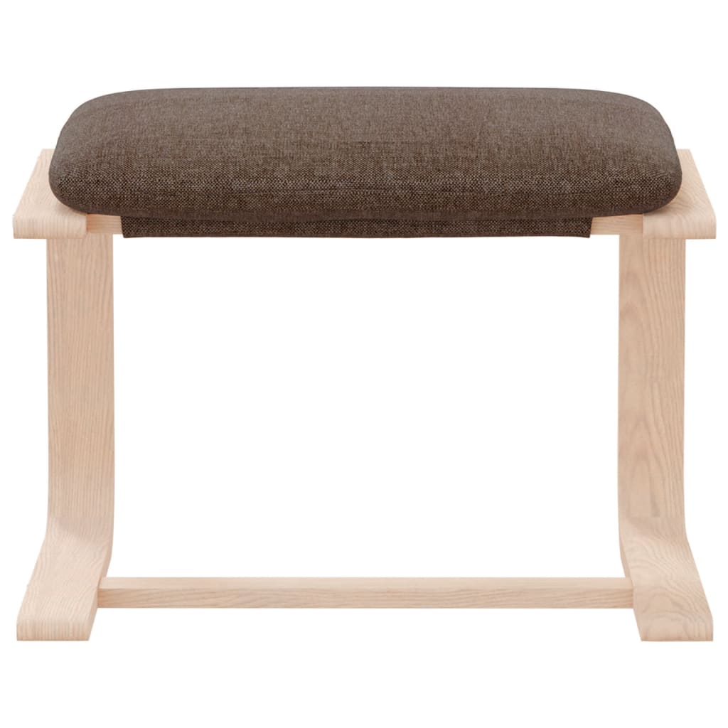Poggiapiedi Marrone Scuro 51x41x40 cm in Tessuto