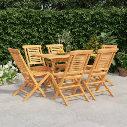 Set da Pranzo da Giardino 7 pz in Legno Massello di Teak