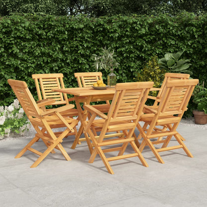 Set da Pranzo da Giardino 7 pz in Legno Massello di Teak