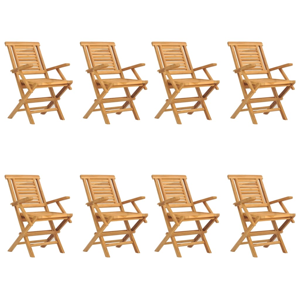Sedie da Giardino Pieghevoli 8pz 56x63x90cm Legno Massello Teak