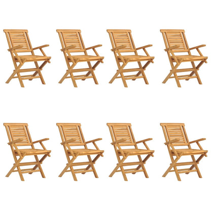 Sedie da Giardino Pieghevoli 8pz 56x63x90cm Legno Massello Teak