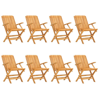 Sedie da Giardino Pieghevoli 8pz 61x67x90cm Legno Massello Teak