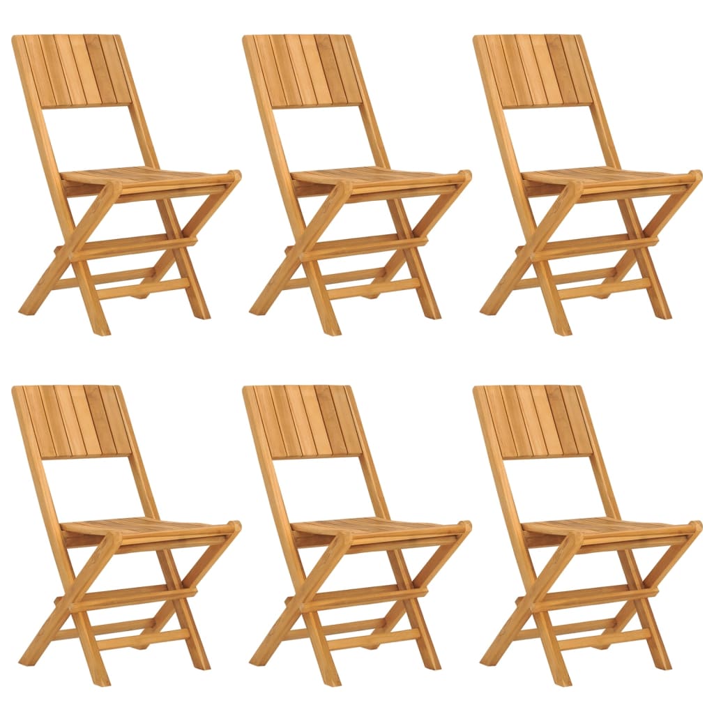 Sedie da Giardino Pieghevoli 6pz 47x61x90cm Legno Massello Teak
