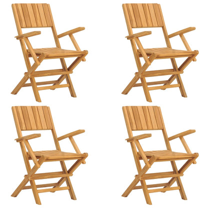 Sedie da Giardino Pieghevoli 4pz 55x61x90cm Legno Massello Teak
