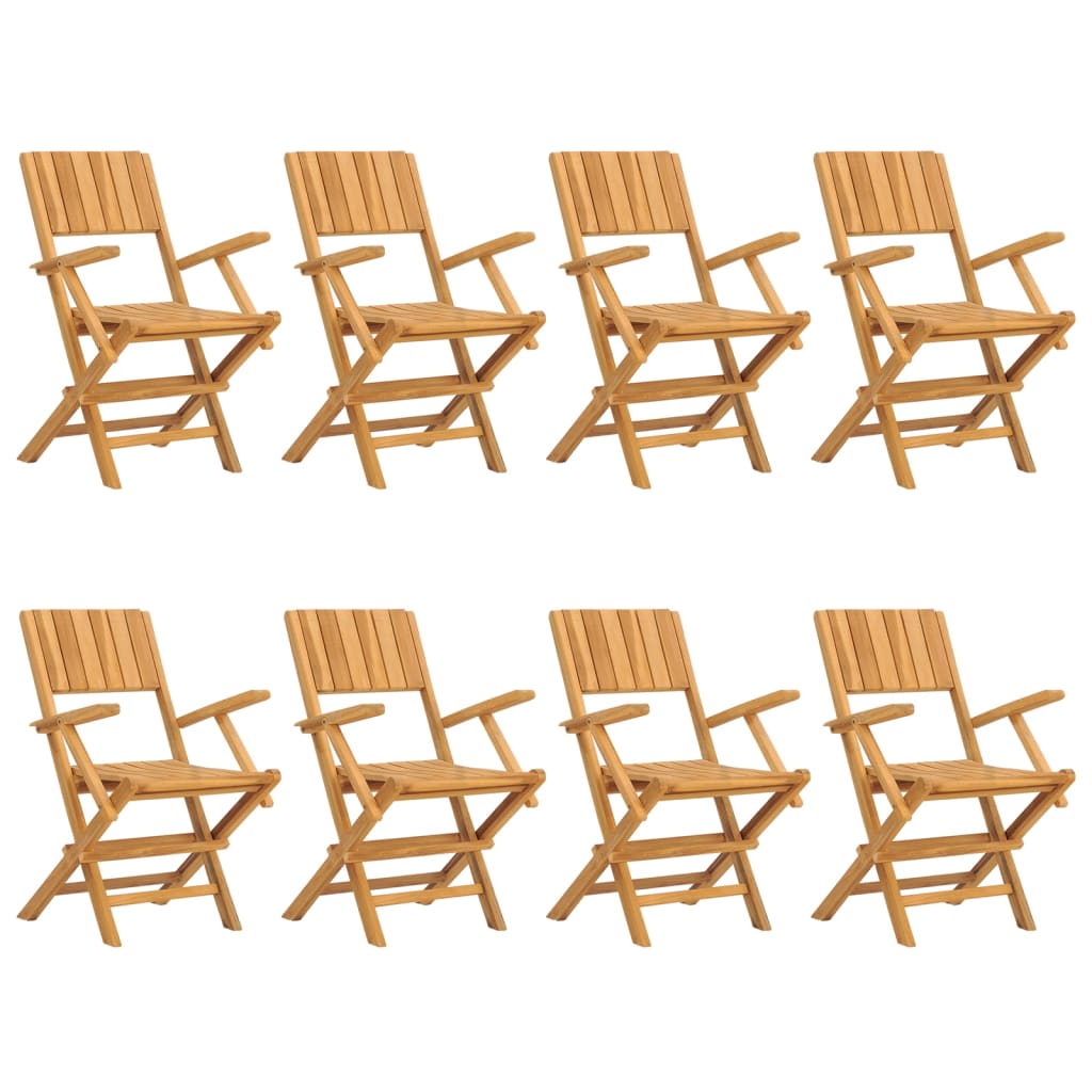 Sedie da Giardino Pieghevoli 8pz 55x61x90cm Legno Massello Teak