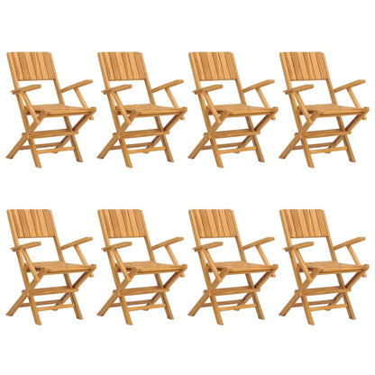 Sedie da Giardino Pieghevoli 8pz 55x61x90cm Legno Massello Teak