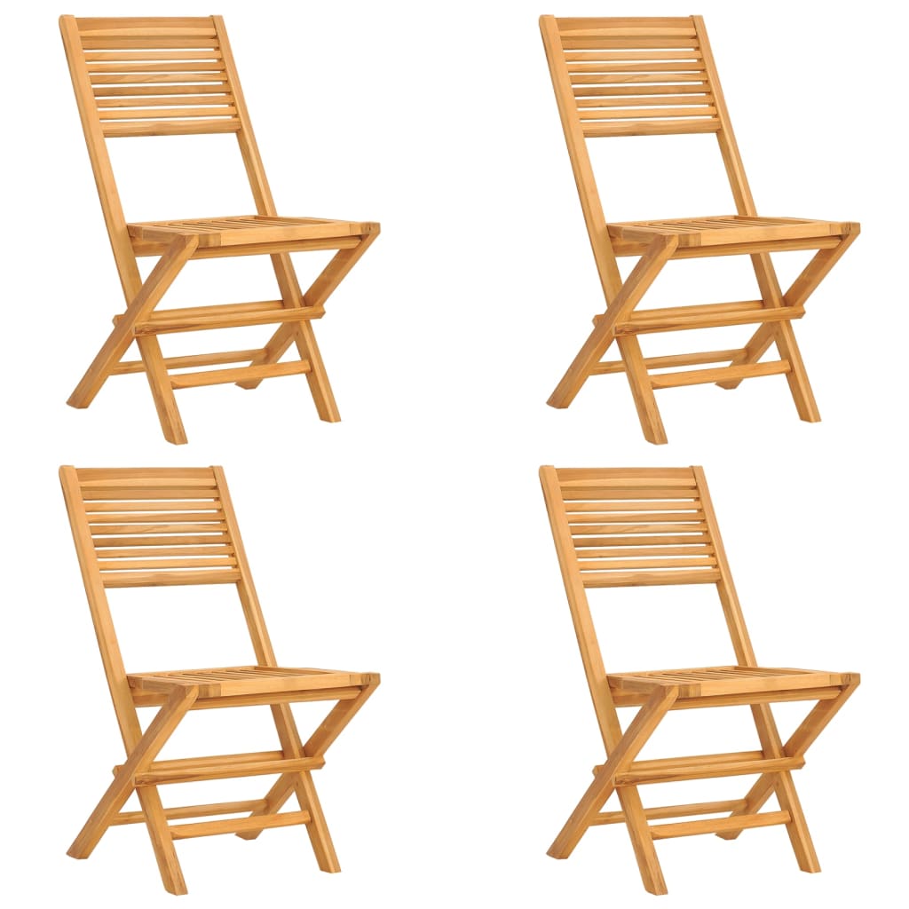 Sedie da Giardino Pieghevoli 4pz 47x62x90cm Legno Massello Teak