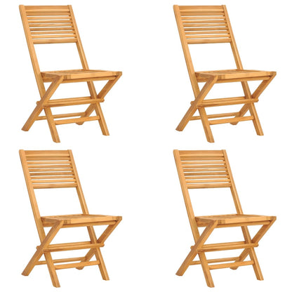 Sedie da Giardino Pieghevoli 4pz 47x62x90cm Legno Massello Teak