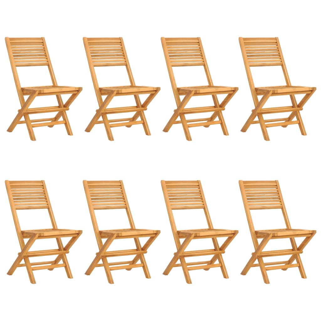 Sedie da Giardino Pieghevoli 8pz 47x62x90cm Legno Massello Teak