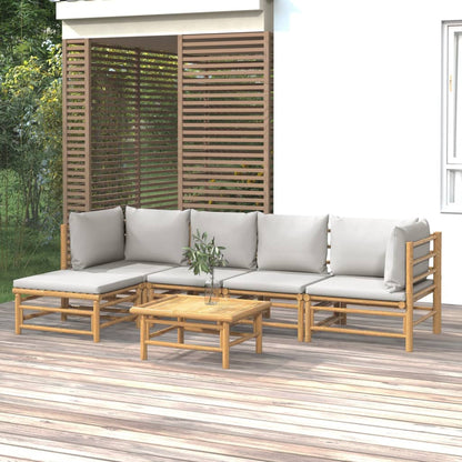 Set Salotto da Giardino 6pz con Cuscini Grigio Chiaro BambÃ¹