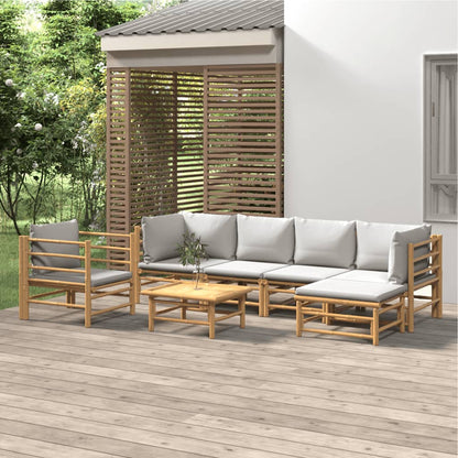 Set Salotto da Giardino 7pz con Cuscini Grigio Chiaro BambÃ¹