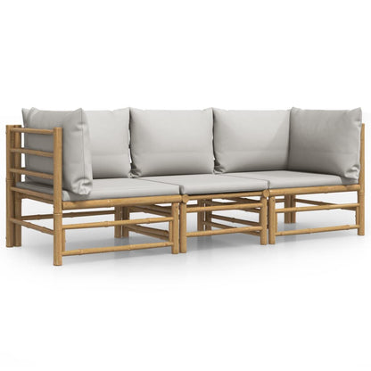 Set Salotto da Giardino 3pz con Cuscini Grigio Chiaro BambÃ¹
