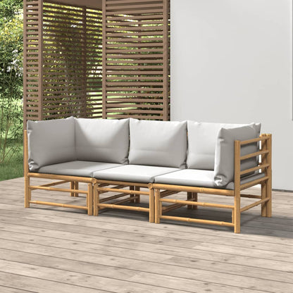 Set Salotto da Giardino 3pz con Cuscini Grigio Chiaro BambÃ¹