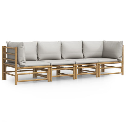 Set Salotto da Giardino 4pz con Cuscini Grigio Chiaro BambÃ¹