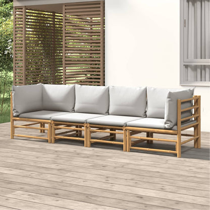 Set Salotto da Giardino 4pz con Cuscini Grigio Chiaro BambÃ¹