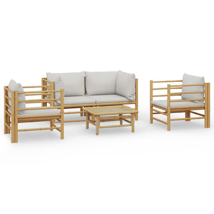 Set Salotto da Giardino 5pz con Cuscini Grigio Chiaro BambÃ¹