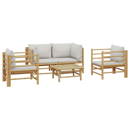 Set Salotto da Giardino 5pz con Cuscini Grigio Chiaro BambÃ¹