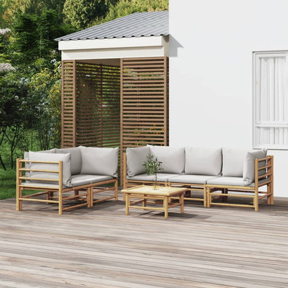 Set Salotto da Giardino 6pz con Cuscini Grigio Chiaro BambÃ¹