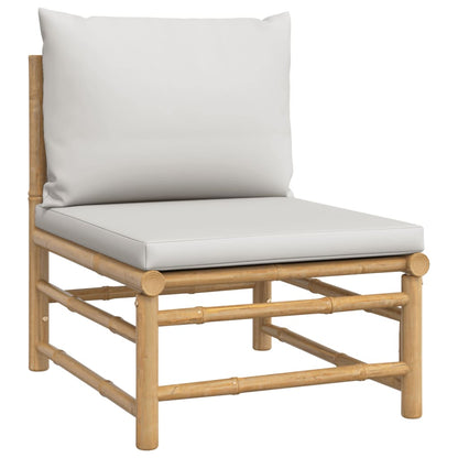 Set Salotto da Giardino 9pz con Cuscini Grigio Chiaro BambÃƒÂ¹